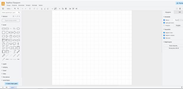 Draw.io Arayüzü